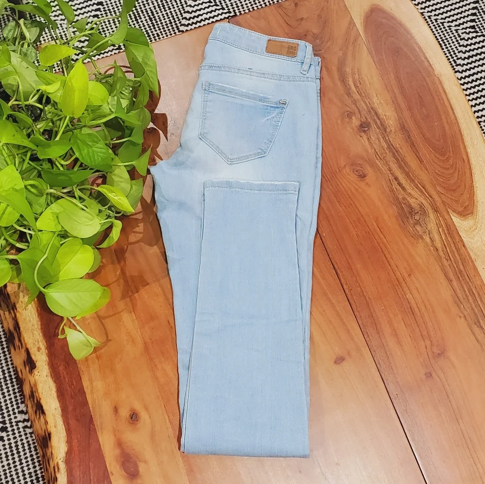 GARAGE Y2K Vintage Low Rise Stretch Denim Jeggings In Light Wash - Picture 5 of 16